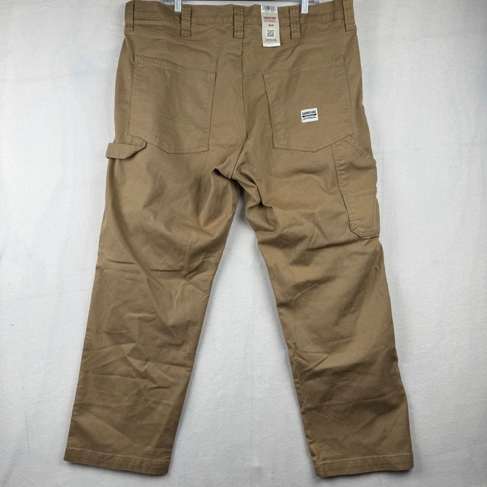 Signature by Levi Strauss Carpenter‎ Pants Mens 40x30 Relaxed Fit Khaki Workwear